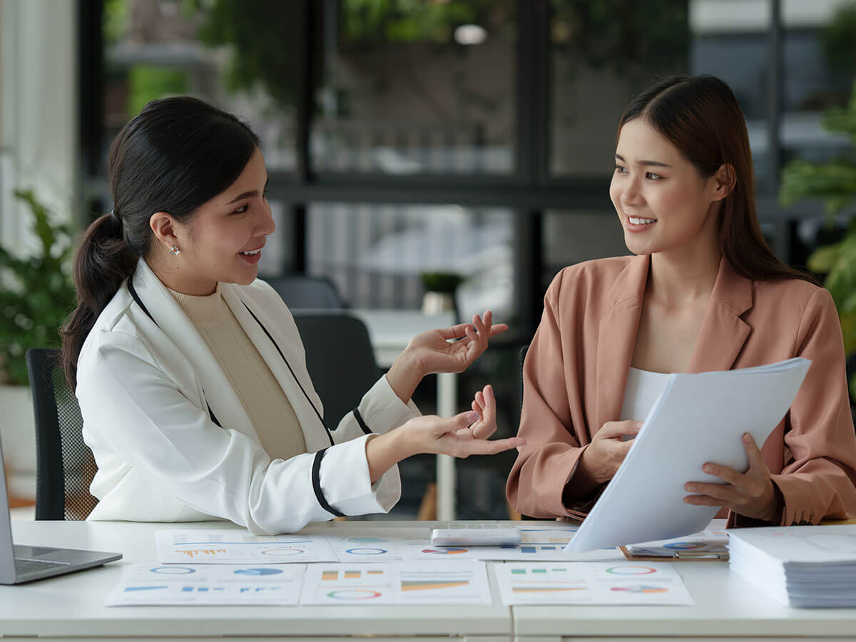 group-of-businesswoman-and-accountant-checking-dat